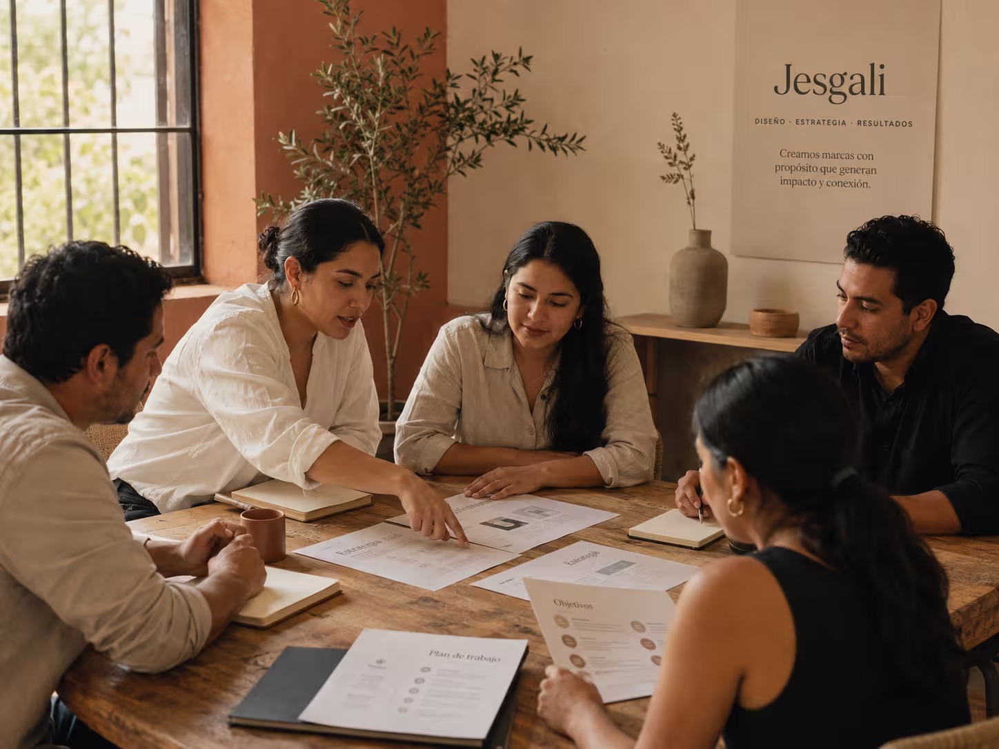 Colaboradores de Grupo Jesgali Empresarial en sesión de trabajo en equipo
