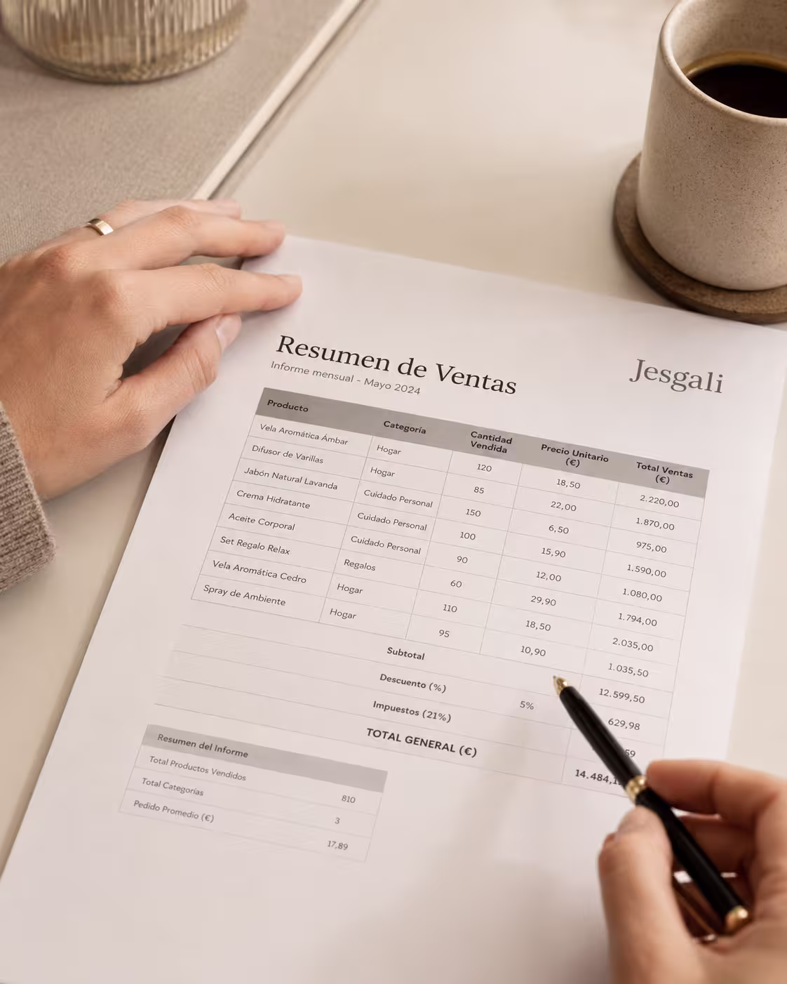 Espacio de trabajo de Jesgali, ambiente profesional y humano